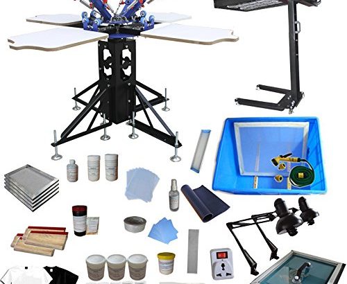 Silk Screen Printing Machine 4 Color 4 Station Screen Printing Presses DIY T-Shirt