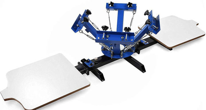 SHZOND Screen Printing Machine 4 Color 2 Station Silk Screen Printing Machine