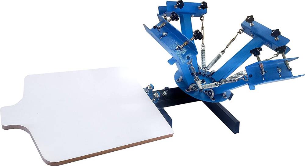 SPM Screen Printing Press 4 Color 1 Station Screen Printing Press Machine Screen Printing Press Kit T-Shirt Printing DIY