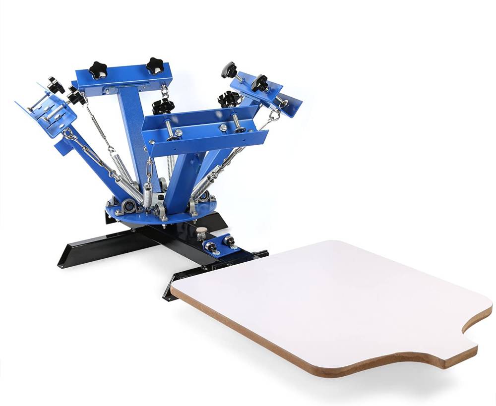 SmarketBuy Silk Screen Printing Machine 1 Station 4 Color Screen Printing for T-Shirt DIY (1 Station 4 Color)
