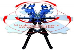 TECHTONGDA 6 Color 6 Station Double Wheel Screen Printing Machine T-Shirt Heavy Duty DIY Techtongda 6 Color 6 Station Silk Screen Printing Press Machine Screen Printer Heavy Duty DIY