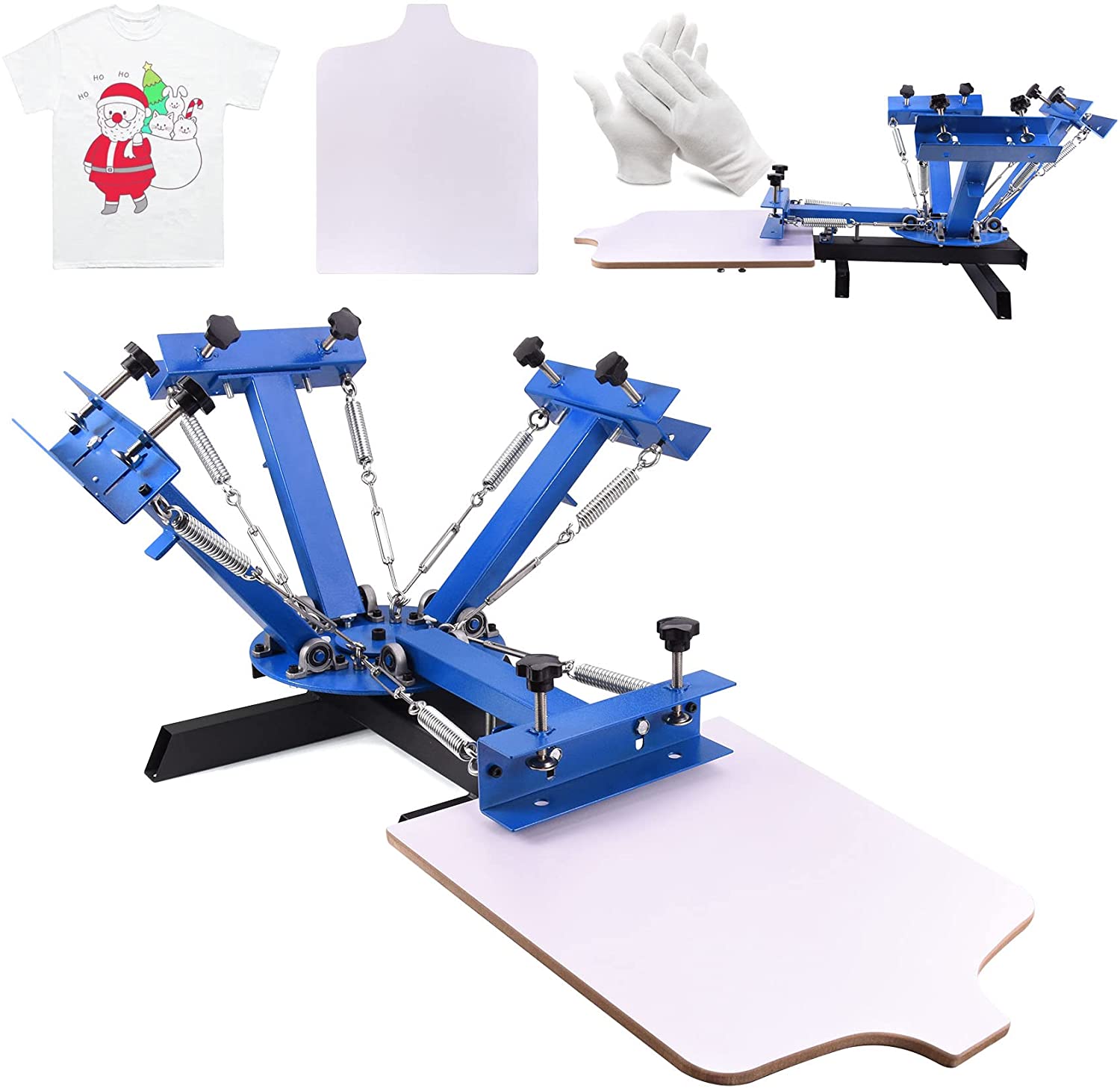 4 color 1 station all in one silk screen printing machin